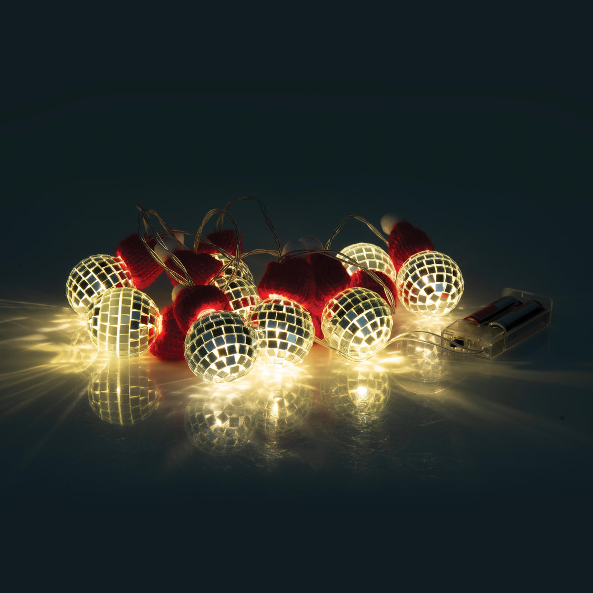 Discovery Zone Illuminate String Lights - Santa Hat Disco Ball