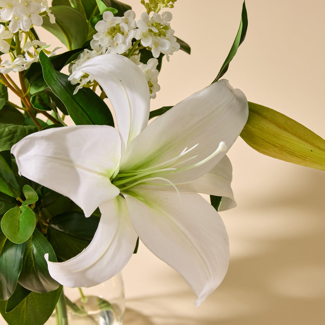 Faux Casablanca Lily Garden Mix Arrangement - Nara Vase | 49cm