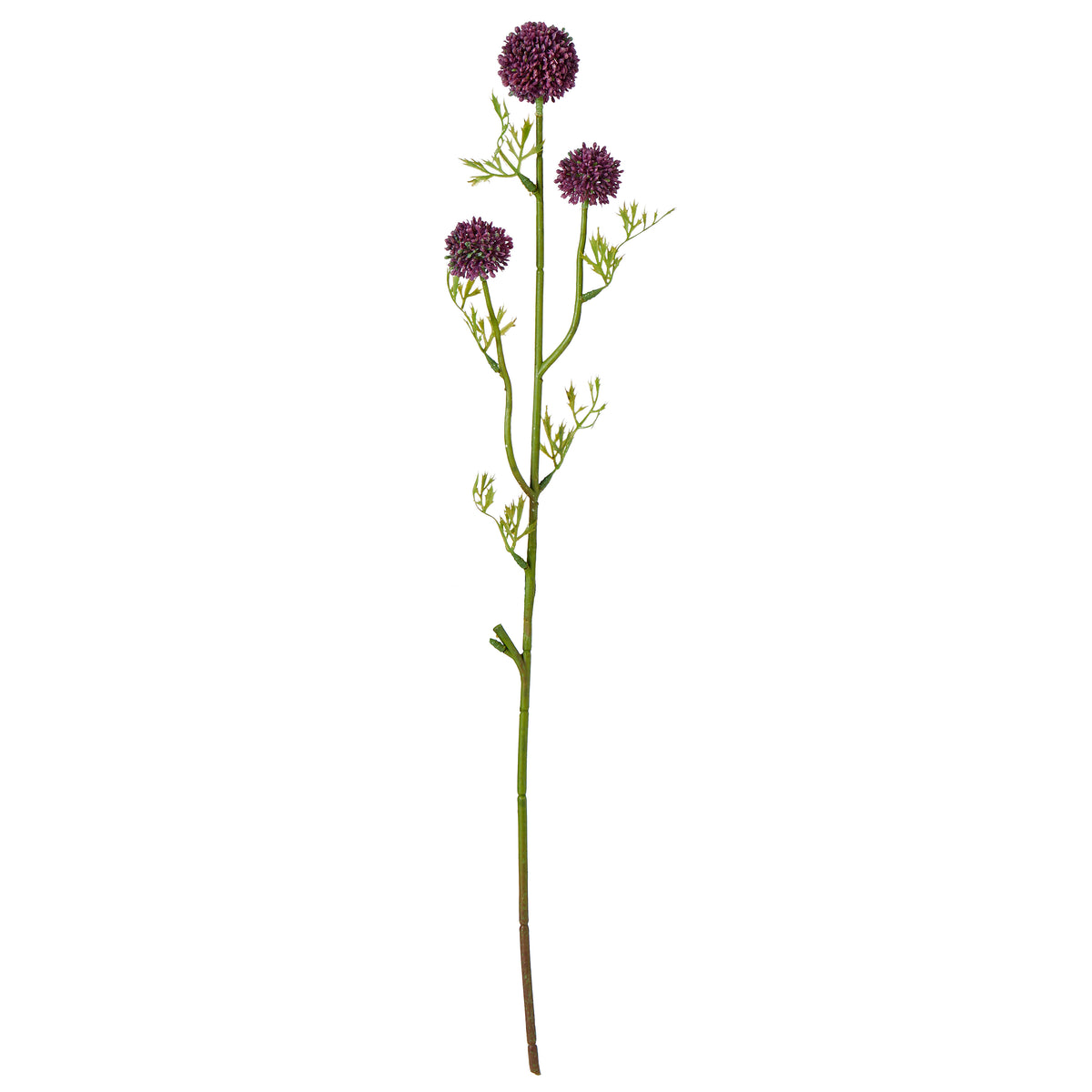 Faux Mini Allium Stem | Burgundy - 64cm