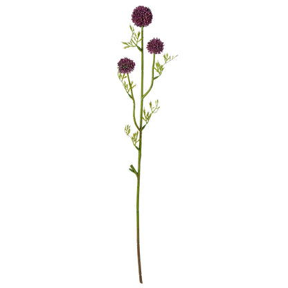 Faux Mini Allium Stem | Burgundy - 64cm