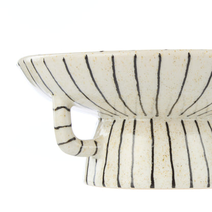 Academy Sabi Stripe Decor Dish Small White &amp; Black