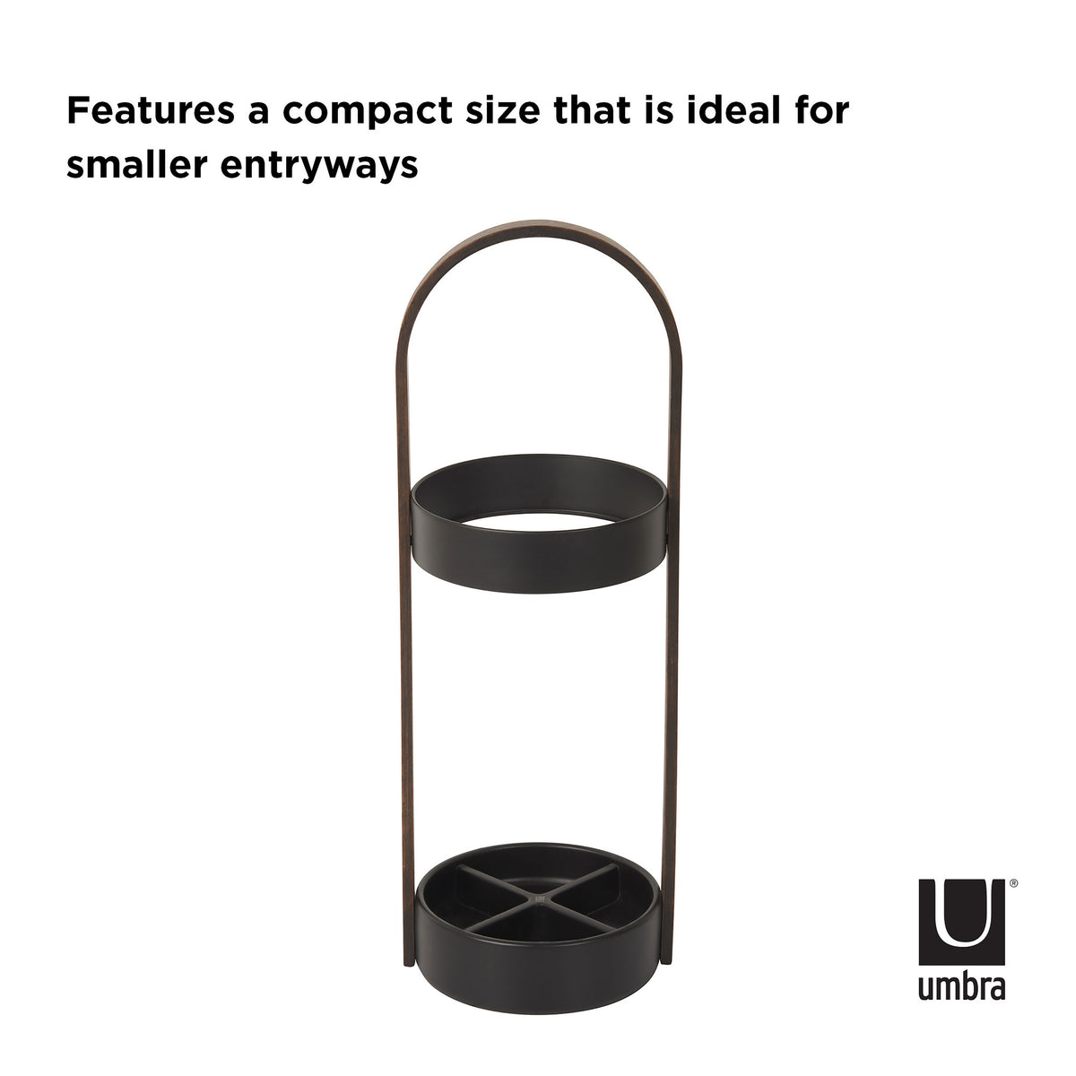 Umbra Bellwood Umbrella Stand Black &amp; Walnut