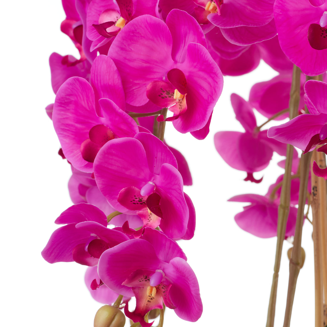 Faux Phalaenopsis Orchid - Gold Metal Bowl | Pink - 70cm