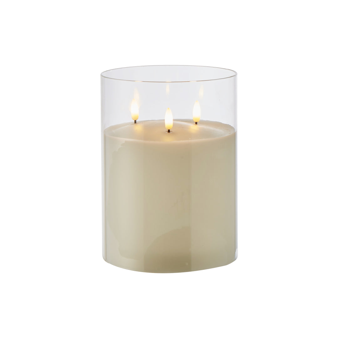 Glass Triflame LED Candle | 20cm