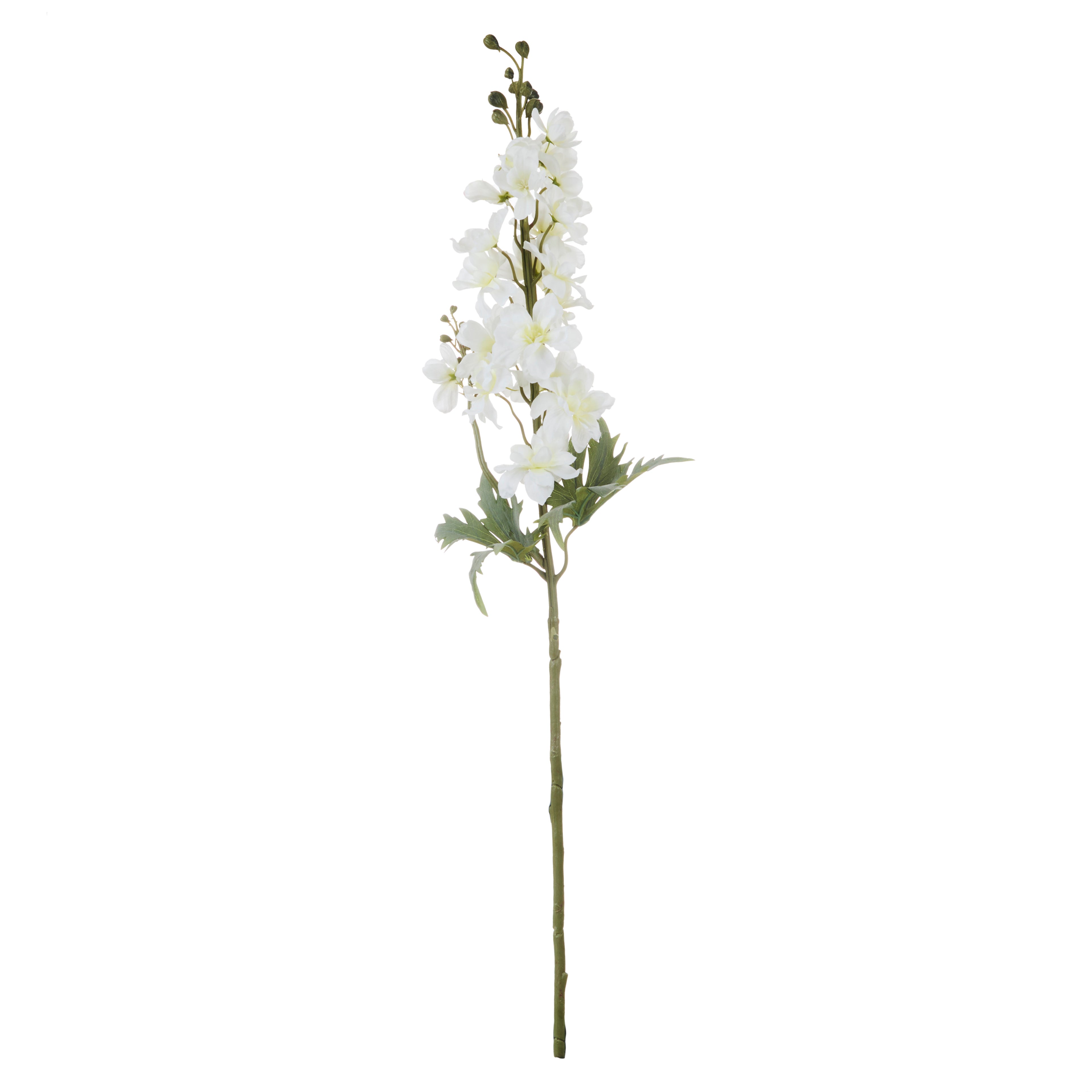 Faux Delphinium Stem | White - 81cm