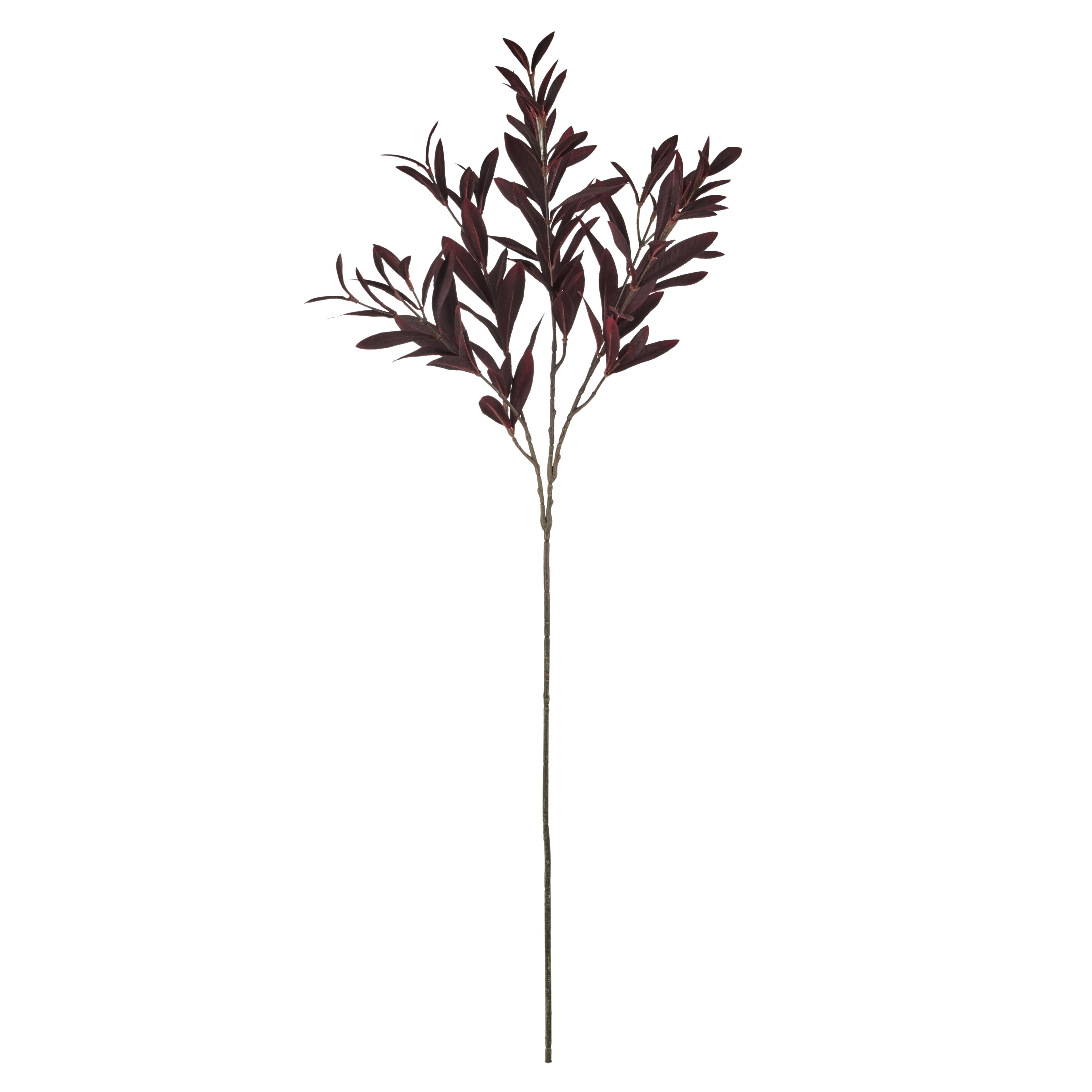 Faux Olive Leaf Spray | Burgundy - 81cm