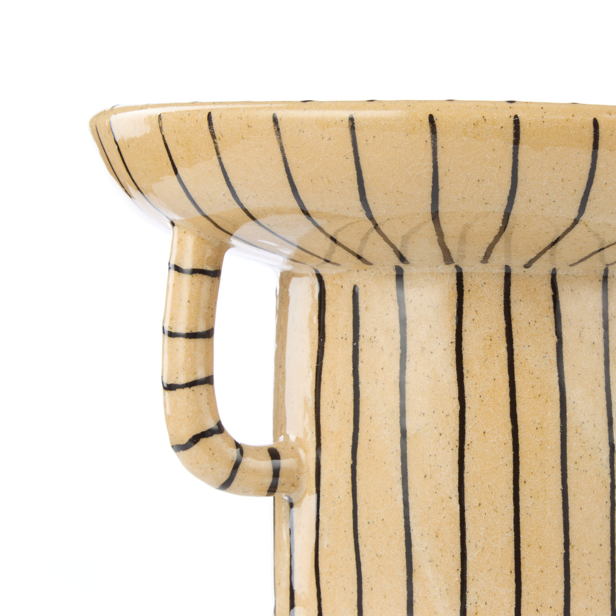Academy Sabi Stripe Decor Dish Large Beige &amp; Black
