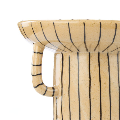 Academy Sabi Stripe Decor Dish Large Beige &amp; Black