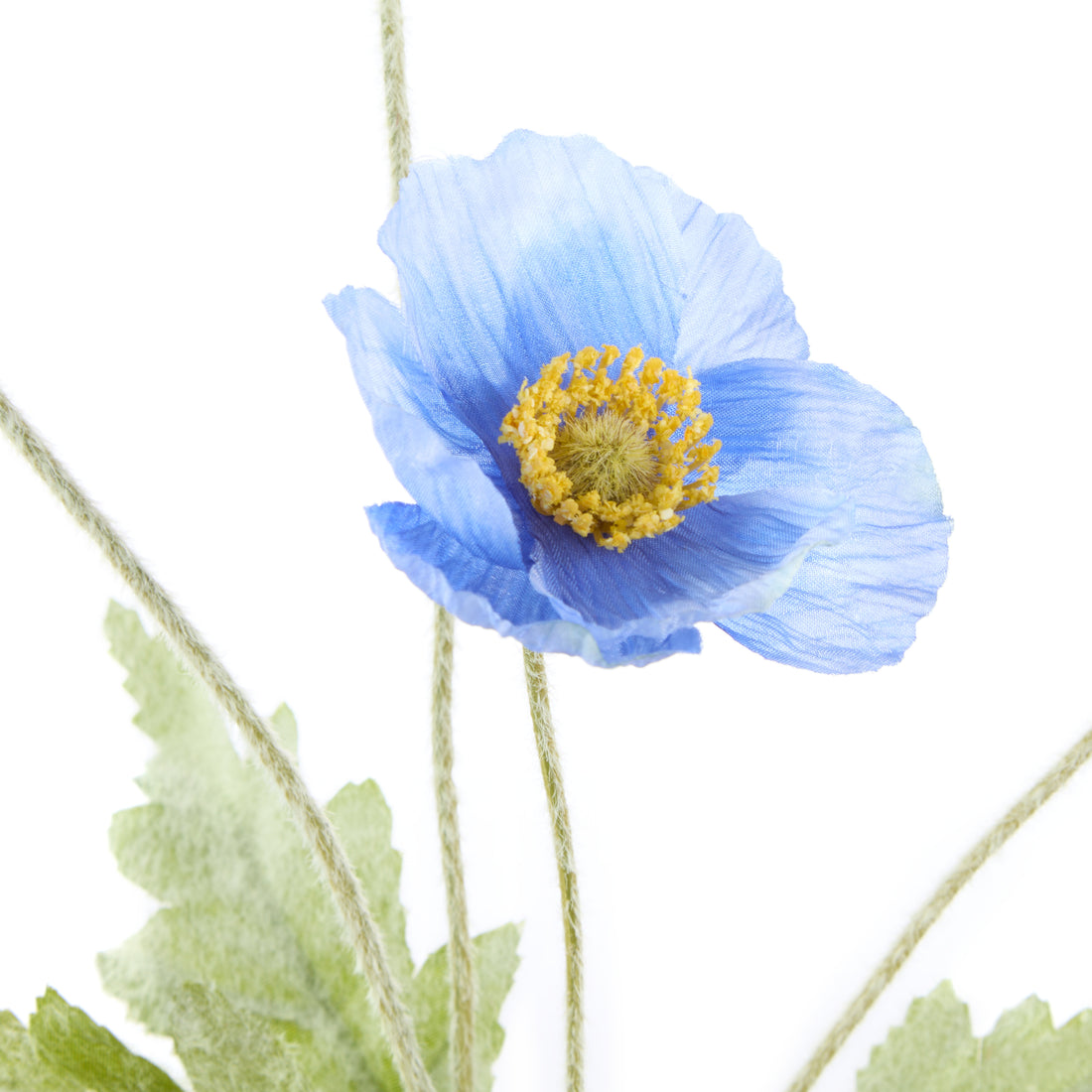 Faux Poppy Spray | Blue - 60cm