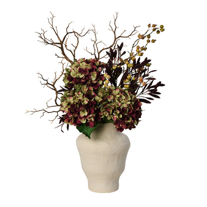 Rogue Hydrangea Olive Branch Mix Bouquet Green &amp; Burgundy