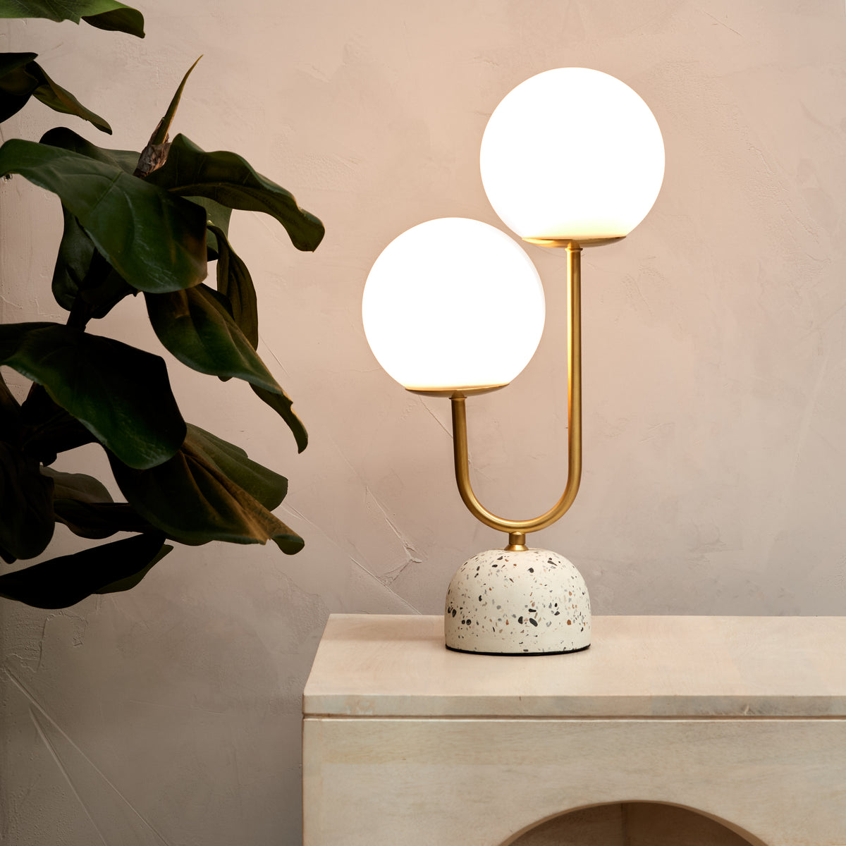 Amalfi Tivoli Table Lamp White &amp; Gold