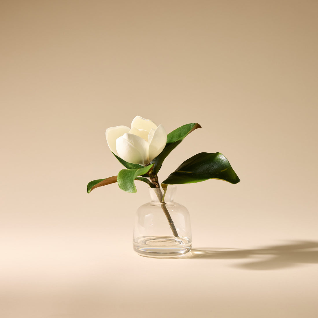 Faux Magnolia - Glass Vase | White - 26cm