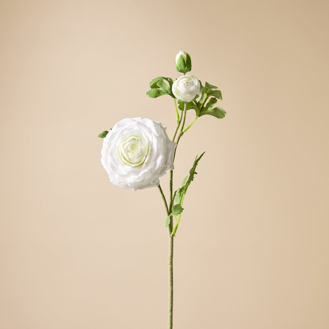 Faux Real Touch Ranunculus Spray | White - 60cm