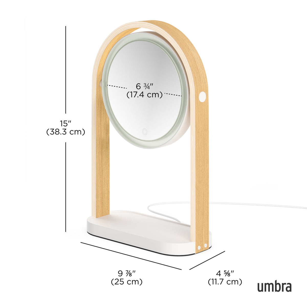 Umbra Bellwood LED Vanity Mirror White &amp; Natural