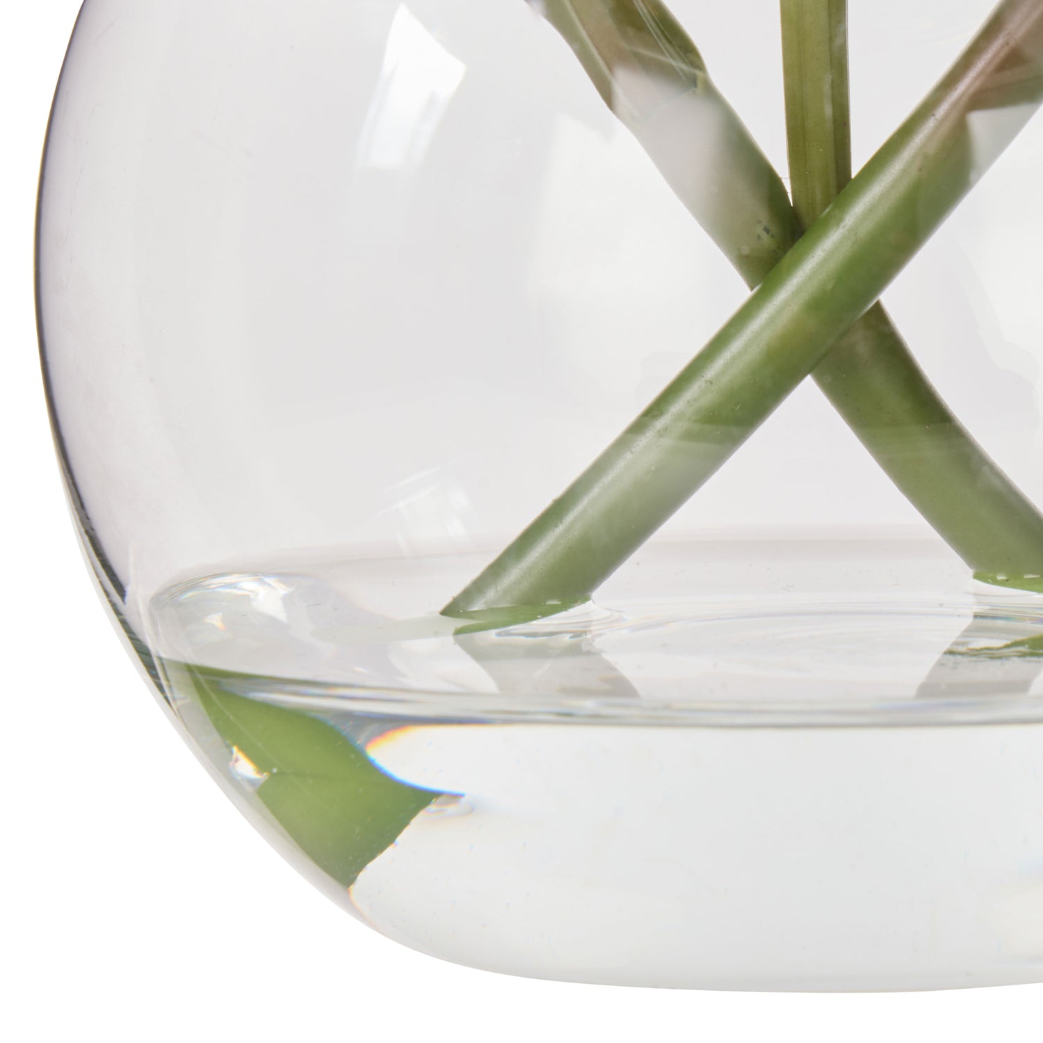 Faux Cymbidium - Glass Vase | White -  20cm