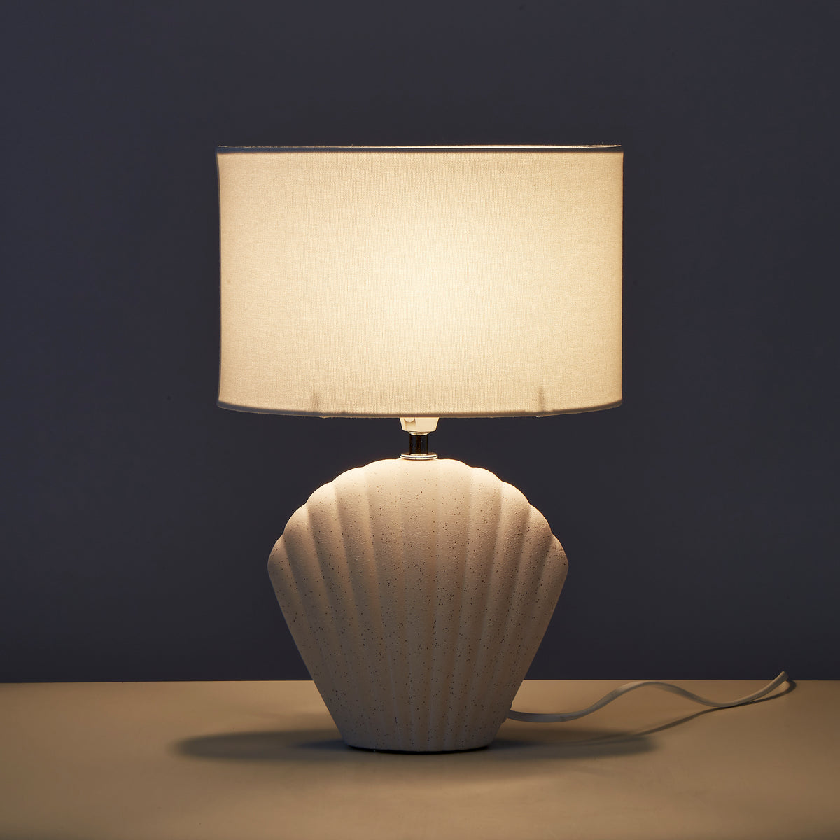 Amalfi Seashell Table Lamp White Speckle