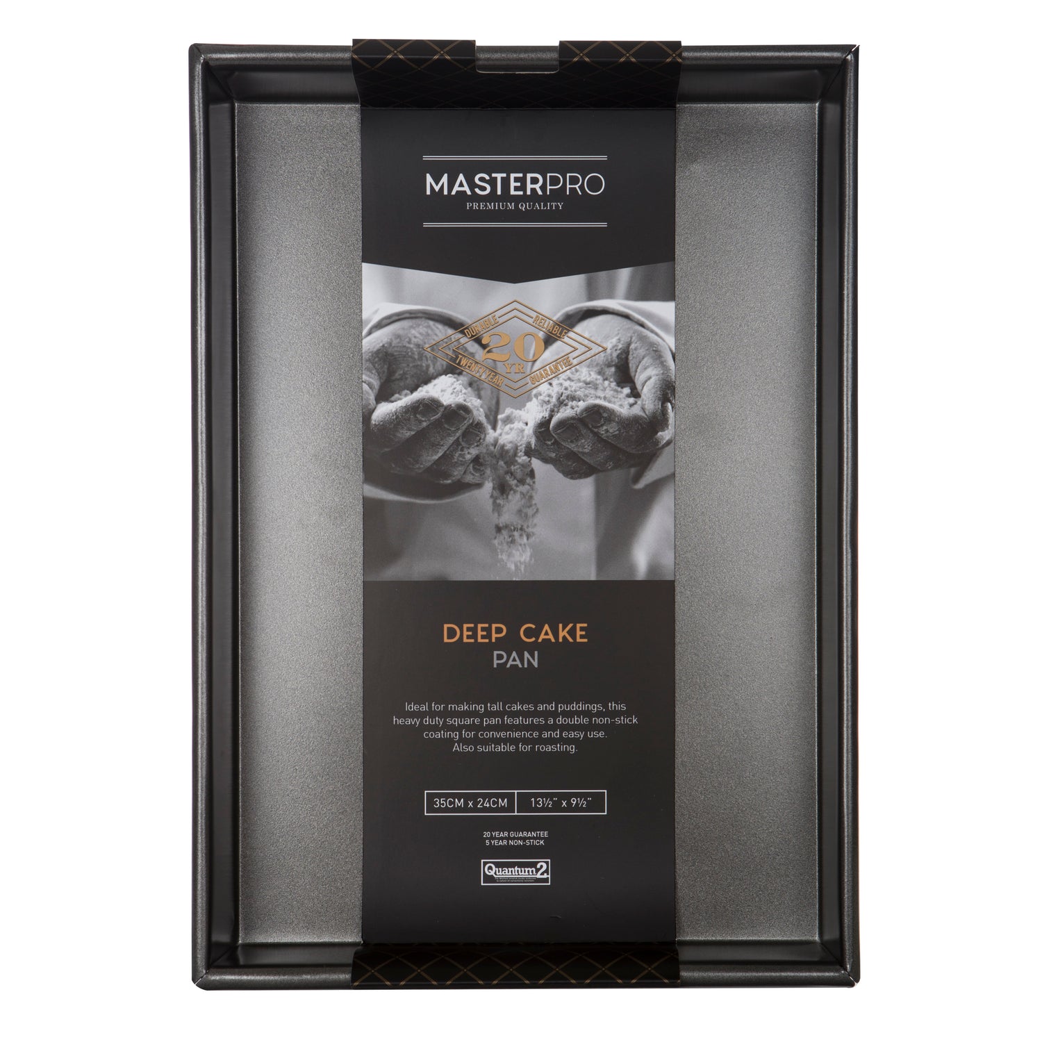 MasterPro Non-Stick Rectangular Deep Cake Pan Black
