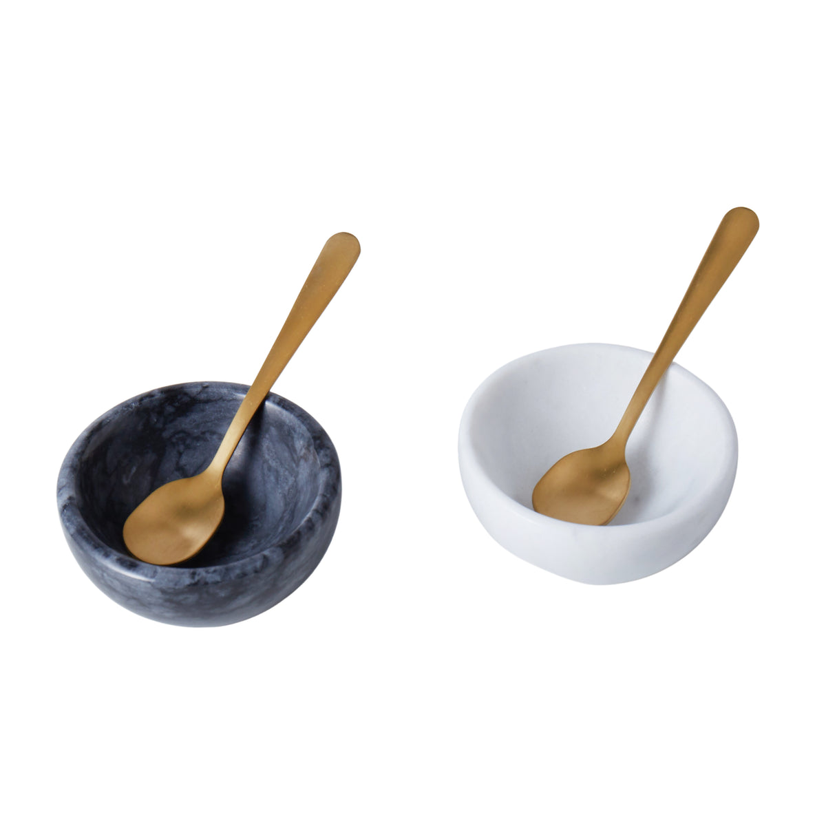 Davis &amp; Waddell Nuvolo Marble Pinch Pot &amp; Spoon 4pcs Set Grey &amp; Black