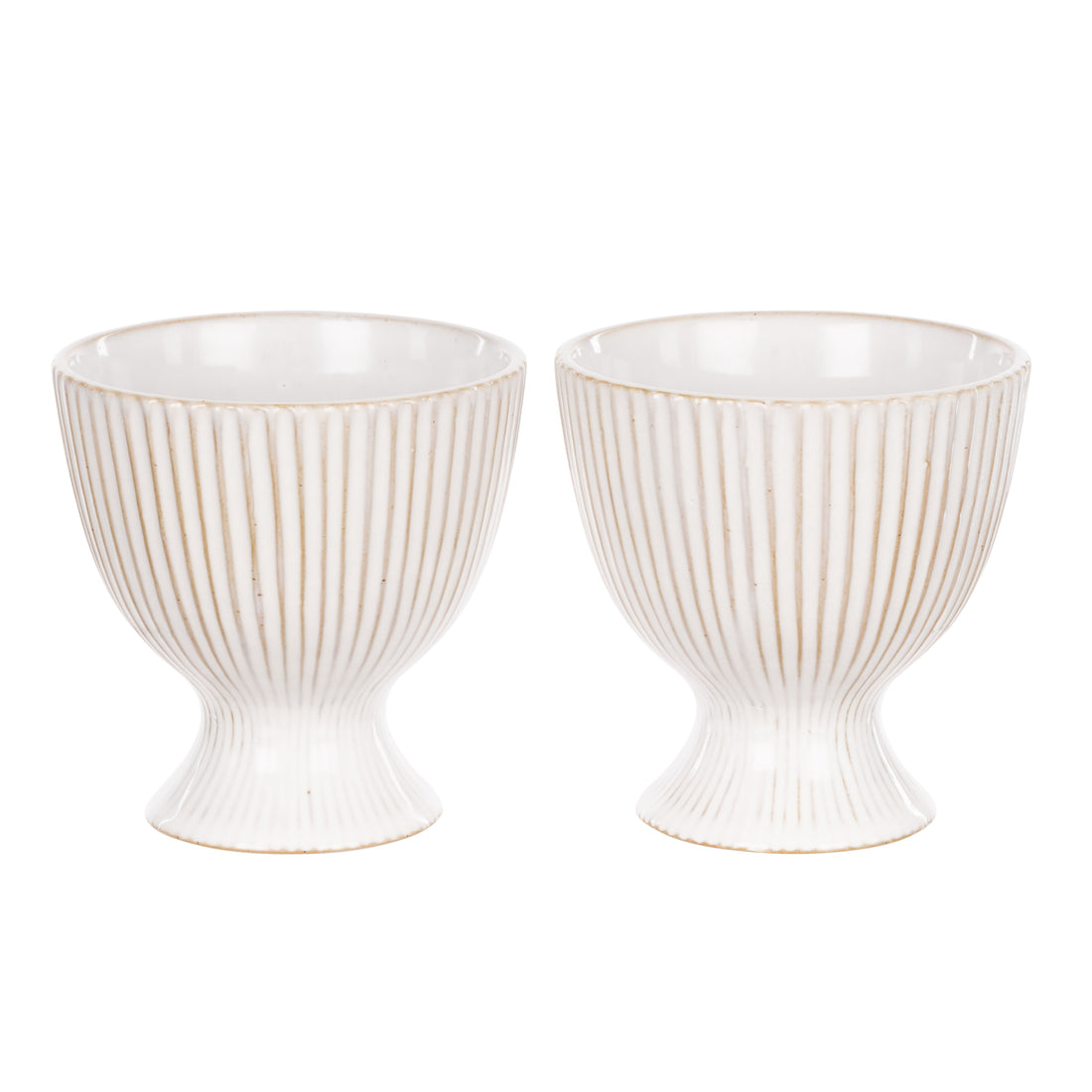Davis &amp; Waddell Maisie Ribbed Porcelain Parfait Bowls 2pcs Set Milky White